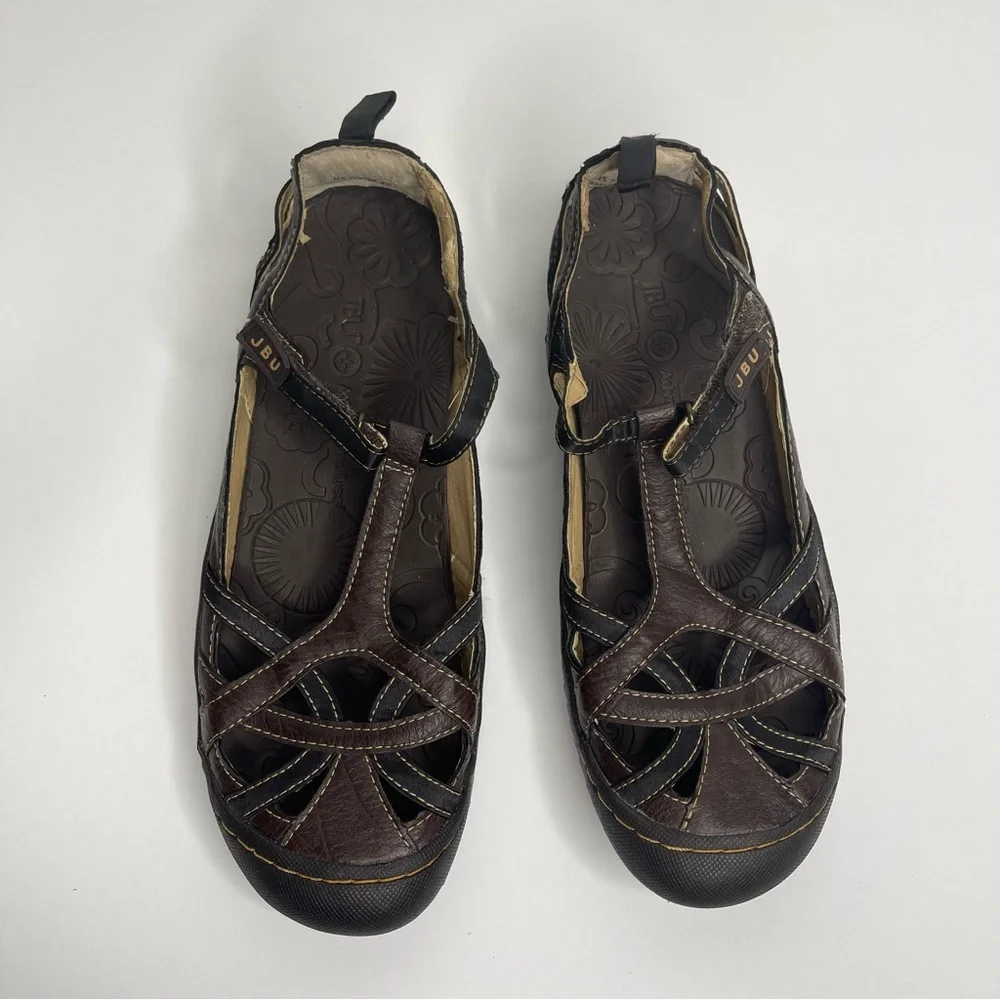 JBU by Jambu Brown Vegan Leather Mary Jane Walking Shoes Size 7 Fishermancore